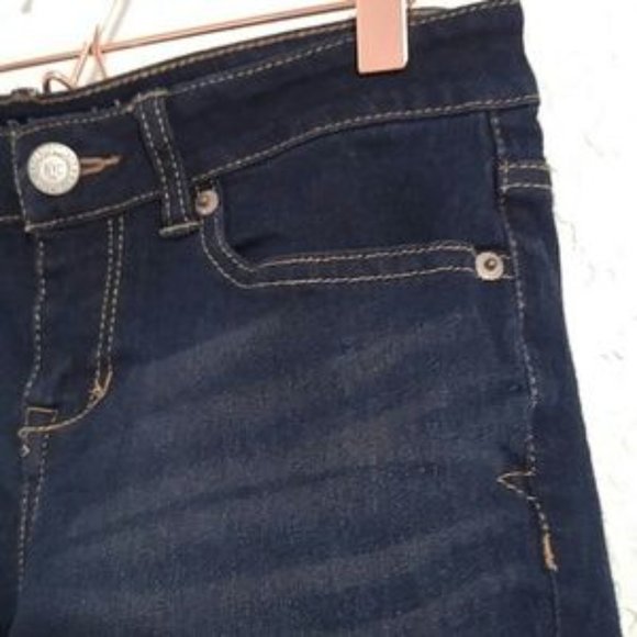 Aeropostale Dark Wash Bermuda Cutoff Jean Shorts - Picture 9 of 15